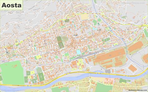 Detailed Map of Aosta - Ontheworldmap.com