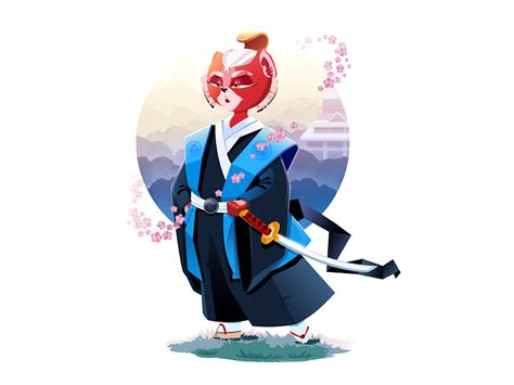 Samurai Cat Illustration by Shakuro Graphics for Shakuro on Dribbble