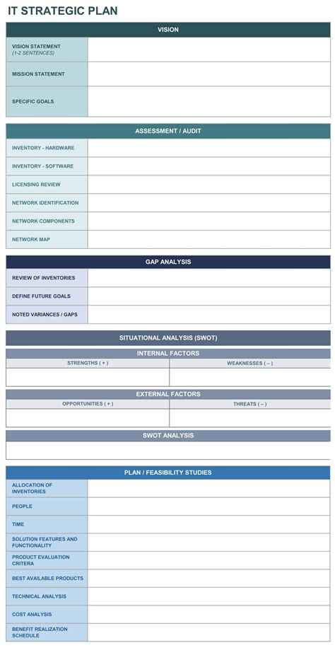 Excel Strategic Plan Template