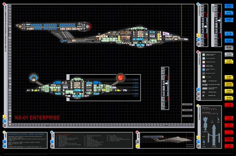 Enterprise NX-01 Layout- Side Cutaway | Star trek poster, Star trek ...