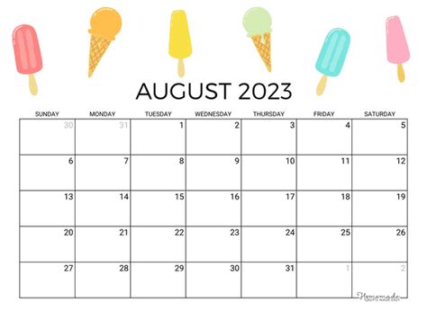 Month Of August 2023 Calendar - Templates Printable Free