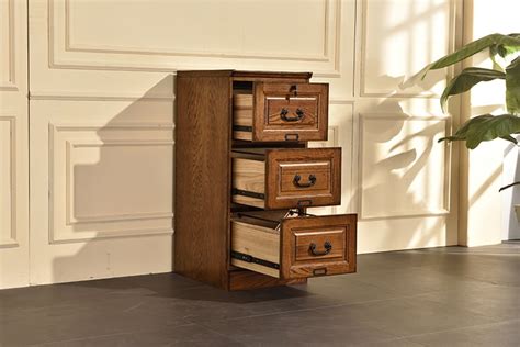 18.5" X 22" X 42" Burnished Walnut Hardwood Three Drawer File Cabinet - Walmart.com