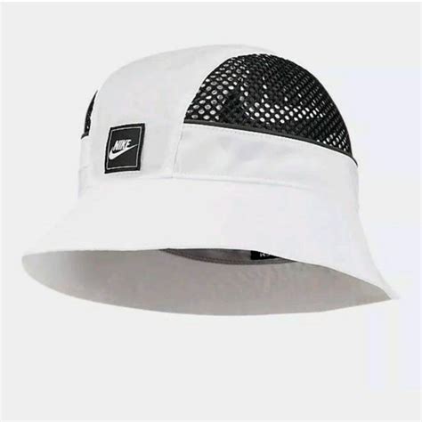 Nike Mens Bucket Hat L/XL White Mesh Sun | Hats, Nike hat, Bucket hat white