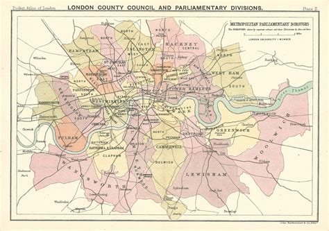 London County Council antique map published 1891 – Maps and Antique Prints