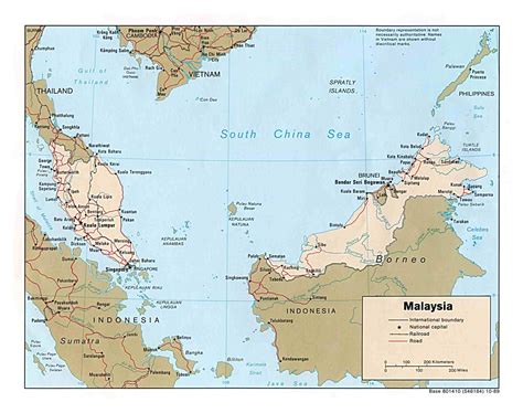 Large detailed political map of Malaysia with roads, railroads and ...