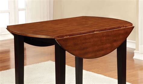 Dover II Black and Cherry Drop Leaf Round Dining Table from Furniture of America (CM3326BC-RT ...