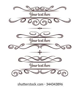 Set Elegant Flourishes Your Design Stock Vector (Royalty Free) 344343896 | Shutterstock