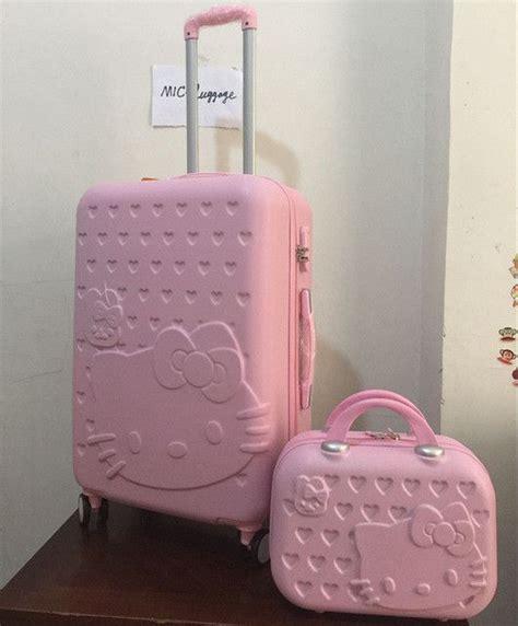 MIC 20"22"24"26"28"inch Pink Hello Kitty Luggage Set,Children Women KT Suitcase,ABS Cartoon ...