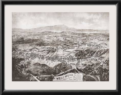 Westwood MA 1898 Restored Map | Vintage City Maps