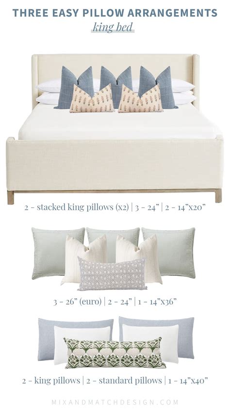 Three Easy Pillow Arrangements: Queen & King Beds