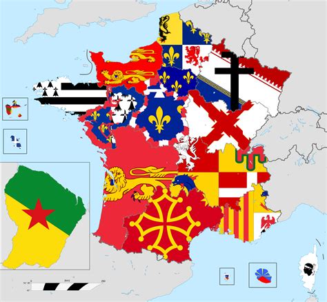 Flag map of French Regions in 2016 : vexillology