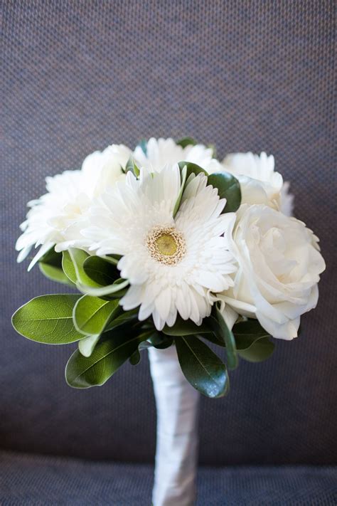 White Gerbera Daisy Bridal Bouquet