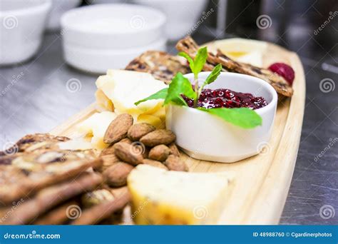 Rustic Presentation of Cheese and Cracker Platter Stock Photo - Image ...