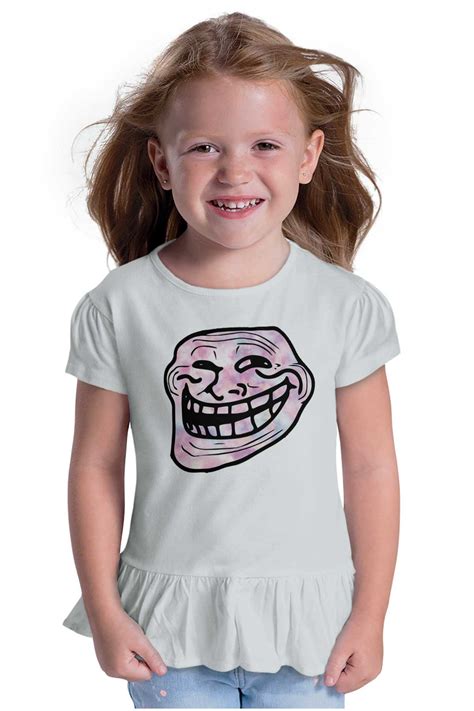 Troll Face Meme Toddler Ruffle Bottom Tee | Troll Face | Brisco Brands ...