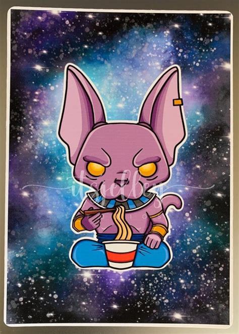 Beerus Eating Noodles Dragonball Super DBS/DBZ Illustration | Etsy