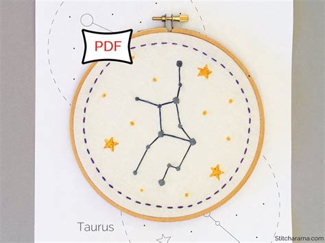 12 Zodiac Constellation Embroidery Patterns PDF Download - Etsy