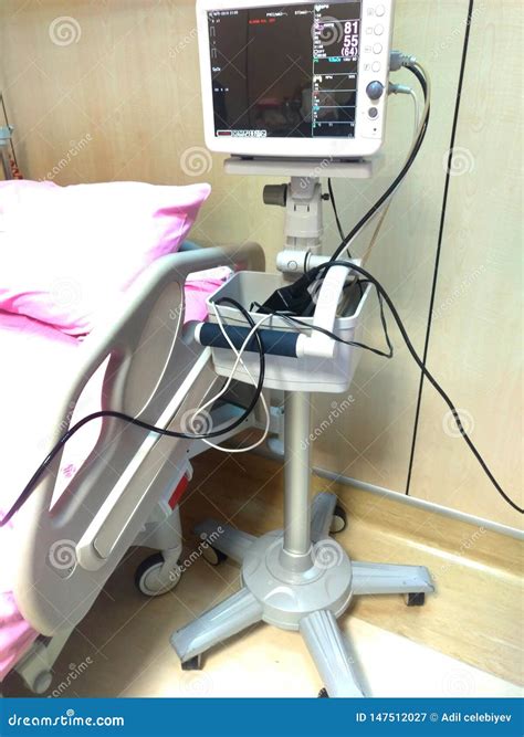 Vital Signs Monitoring Display in ICU Showing Heart Rate, Pulse , and ...