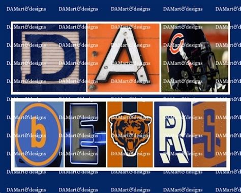 Chicago Bears Alphabet Photo Art - Etsy