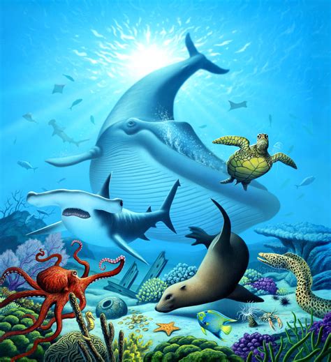 Ocean Life Wall Mural & Ocean Life Wallpaper | Wallsauce UK