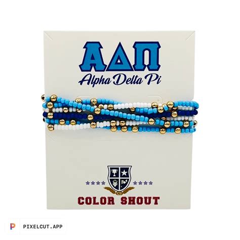 Alpha Delta Pi Colors Stack: Set of 6 Beaded Stretch Bracelets - Etsy