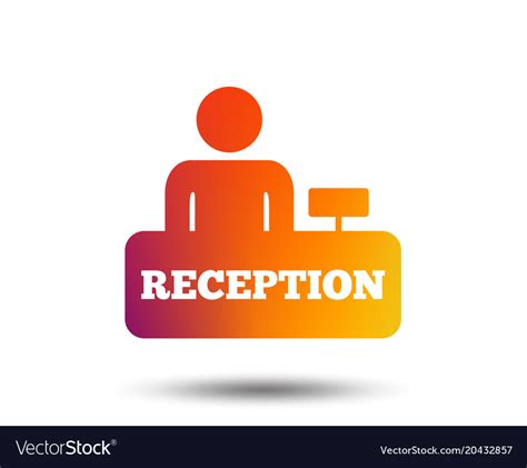 Reception sign icon hotel registration table Vector Image