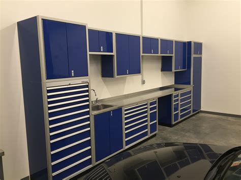 Blue Garage Cabinets