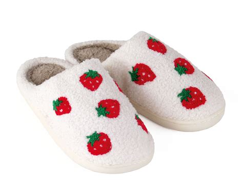 Strawberry Slippers | Plush Berry Slide On Slippers