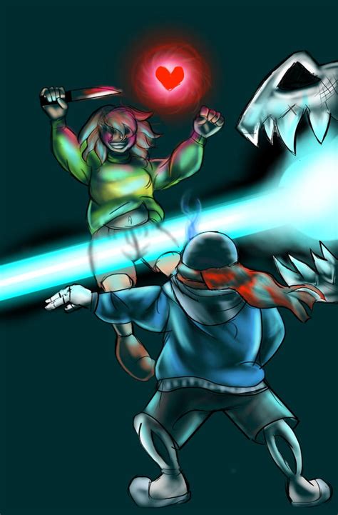 Chara vs Sans (version 1) by LEDAnime on DeviantArt