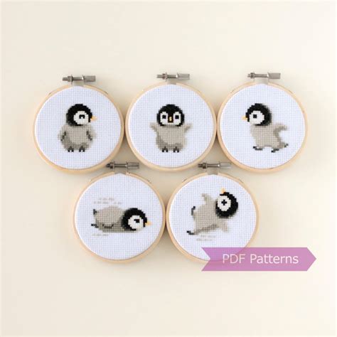 Baby Penguin Cross Stitch Pattern PDF Bundle Set of 5 Baby - Etsy