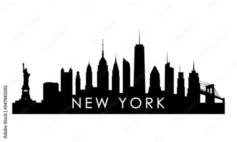 New York skyline silhouette. Black New York city design isolated on ...