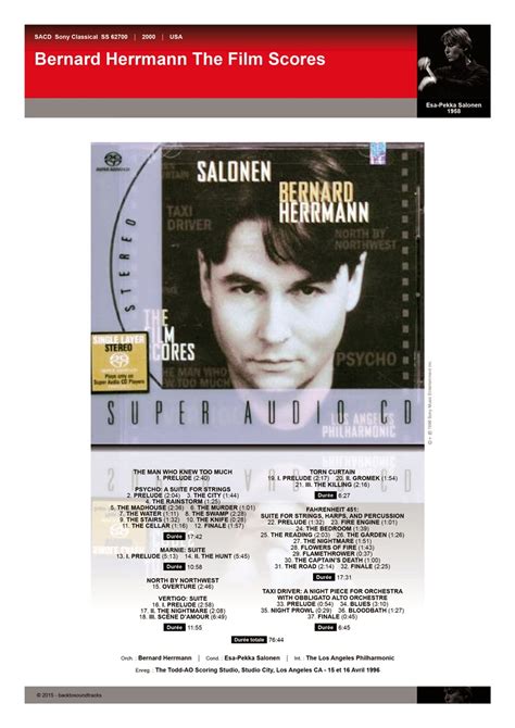 back to bernard herrmann: Bernard Herrmann The Film Scores | 1996