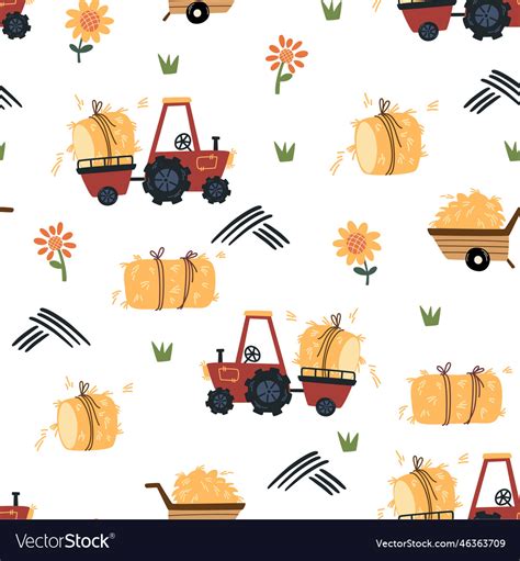 0176 tractor pattern Royalty Free Vector Image