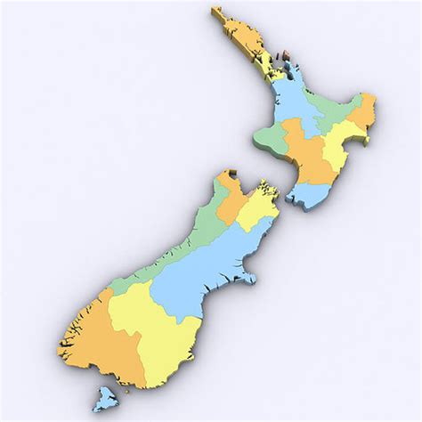 Map of New Zealand 3D Model MAX OBJ 3DS MTL TGA | CGTrader.com