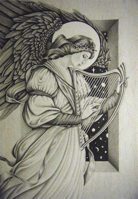 Christmas Angel Sketch at PaintingValley.com | Explore collection of ...