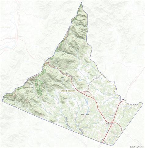 Topographic map of Greene County, Virginia | Greene county, Map, Greene