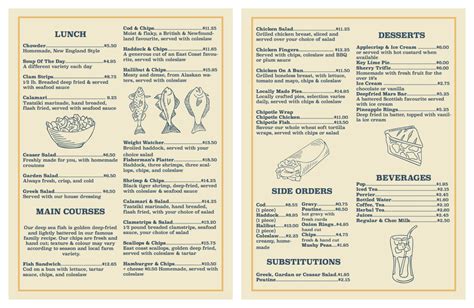 Fish and Chip Restaurant Menu Fish And Chips Menu, Fish And Chips ...