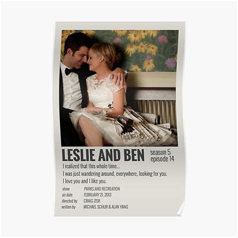 "Leslie and Ben Parks and Rec Poster" Poster for Sale by dlagrimas ...