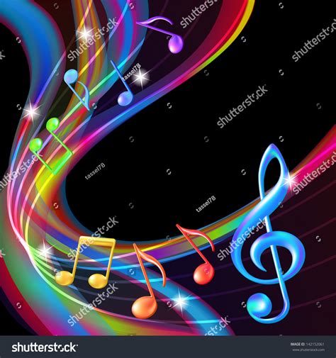 Colorful Abstract Notes Music Background. Vector Illustration - 142152061 : Shutterstock