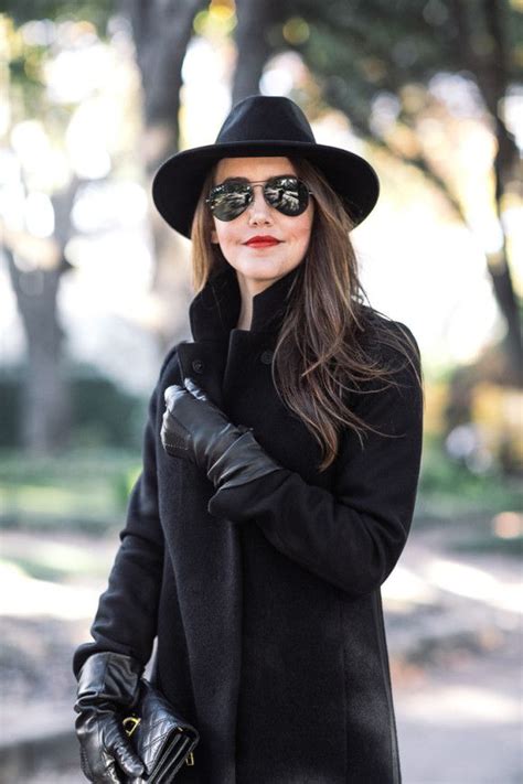 Black Coat | Leather gloves outfit, Gloves fashion, Fashion