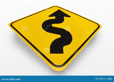 Curves Ahead Road Sign stock image. Image of road, safety - 7115913