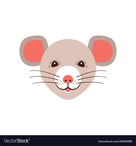 Icon rat cute muzzle mouse cartoon head Royalty Free Vector