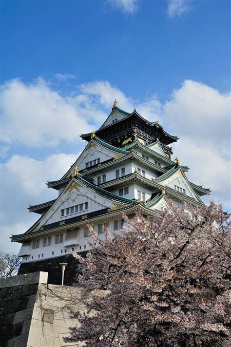 Osaka Castle with the Cherry Blossoms Stock Photo - Image of ancient ...