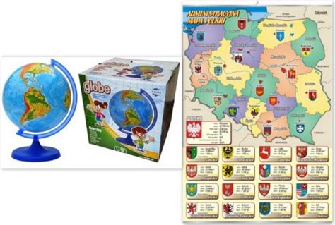 Globus fizyczny 160mm+Administracyjna mapa Polski 12540197593 - Allegro.pl