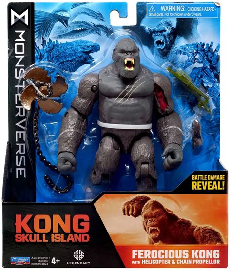 King Kong Skull Island Ferocious Kong 6 Action Figure with Helicopter Chain Propellor Playmates ...