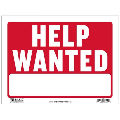 9" X 12" Help Wanted Sign – Bazicstore