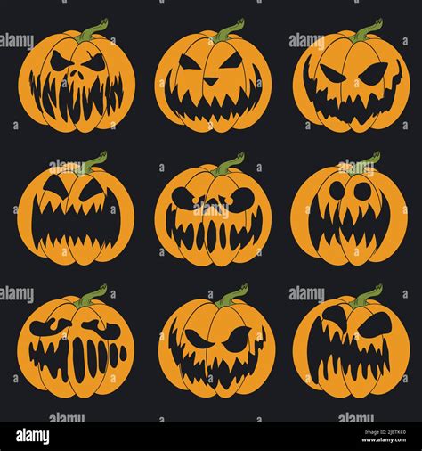 Scary Jack O Lantern Face Stencils