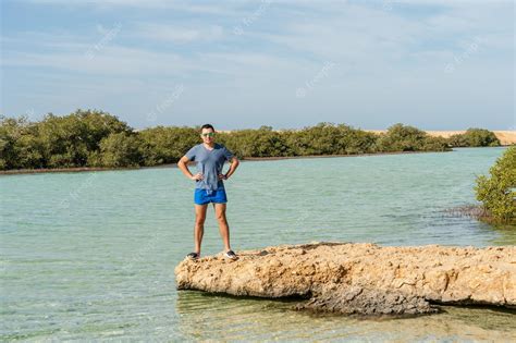 Premium Photo | Man at mangroves in the ras mohammed national park egypt red sea