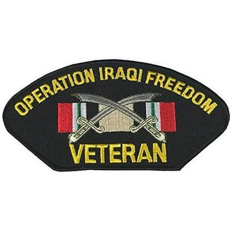 OPERATION IRAQI FREEDOM VETERAN PATCH OIF CAMPAIGN RIBBON CROSSED ...