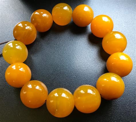 Vintage Yellow Carnelian Beads Bracelet