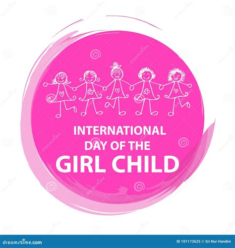 International Day of the Girl Child Stock Vector - Illustration of posters, happy: 101173625